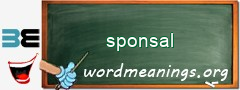 WordMeaning blackboard for sponsal